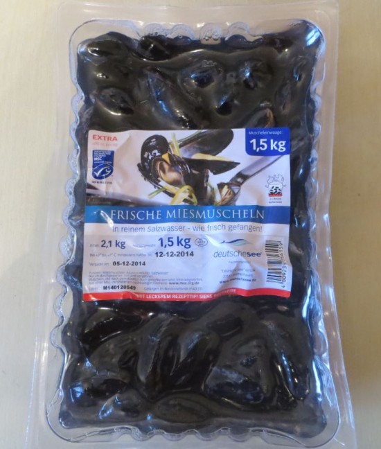 Miesmuscheln 1,5 Kilo Packung für 99 Cent